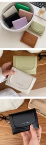 Élégant portefeuille court en cuir PU pour femme porte-cartes multicolore pochette.