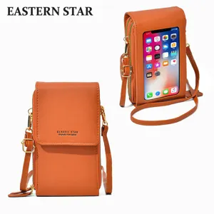 Urban Minimalistisch PU Leder Touchscreen Umhängetasche Handytasche Buchstaben Geprägt Multifunktionale Schultertasche Für Damen Geldbörse