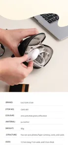 Tragbare PU-Leder Reißverschluss Schmucktasche, kompakte Aufbewahrungsbox für Zubehör.