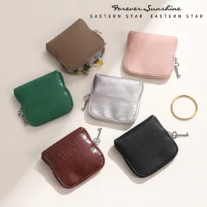 Tragbare Mini Leder Schmuck Aufbewahrung Tasche Reißverschluss Münzbörse Lippenstift Etui