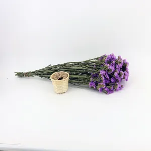 Dried purple statice flowers bouquet natural floral arrangement for home decor gift detail view