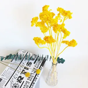Yellow dried flowers bouquet for home decor photography props and aromatherapy glass covers