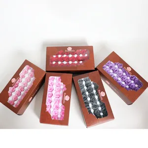 Set van gepreserveerde rozen geschenkdoos met meerkleurige A-kwaliteit 2-3cm eeuwige bloemen DIY.