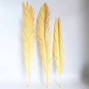 Natural dried cycad leaves palm fronds yellow botanical decor for home wedding floral arrangements