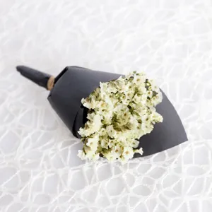 Mini dried statice flower bouquet detail shot, perfect for cosmetic and jewelry photography props.