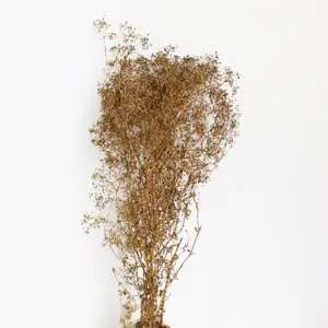 Gold preserved baby's breath dried flowers bouquet for home decoration DIY crafts