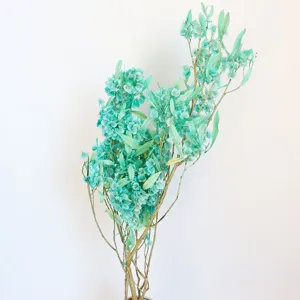 Preserved teal flower bunch dried floral decor for wedding party home interior arrangement