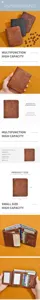 Men short PU wallet multifunctional card holder retro anti-theft leather wallet detail view