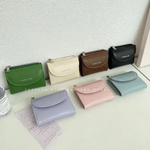 Minimalistische Damen Geldbörse PU Leder Kartenetui modisches kleines Portemonnaie