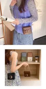 Chique mini crossbodytas met riemgesp en kettingriem, perfect voor compact dagelijks gebruik.