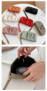 Borsa a pochette a doppio strato in pelle PU borsa da polso elegante per donna dettaglio