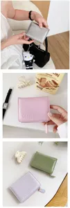 Stylish cracked pattern women wallet with multi card slots, portable short zipper coin purse.