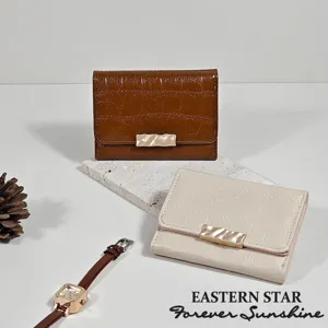 Women Crocodile Pattern Mini Wallet Fashion PU Leather Small Coin Purse Multi Functional Card Slot Triple Fold Short Wallet