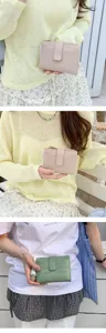 Koreanischer Stil Damen kurzer Steinmuster Geldbörse PU Leder Kartenhalter Reißverschluss