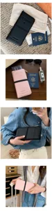 Reisepass Hülle Detailansicht, viele Kartenfächer, Reißverschluss, eleganter Organizer.