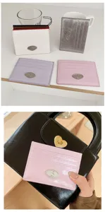 Minimalist multi-color women card holder slim cute envelope wallet stylish daily accessory
