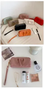 Borsa a mano in pelle PU da donna, doppio strato grande capacita con cinturino chic.