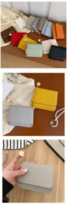 Damen kurze Mini Brieftasche mehrfarbige Kartenetui mit Metallring kompakte Geldbörse