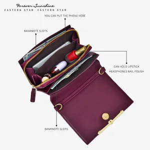 Multifunktionale Umhängetasche Handy-Brieftasche mit vielen Fächern für den täglichen Gebrauch.