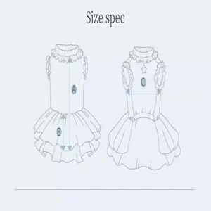 Cute pet dog dress summer breathable mesh princess puppy cat clothes size measurement guide chart