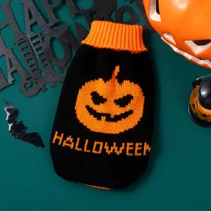 Halloween pet dog cat sweater cute knitted pumpkin costume warm winter apparel clothing