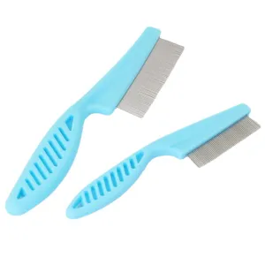 Professional stainless steel teeth pet flea comb and tear stain comb for dogs and cats.