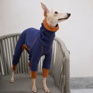 Dog Fleece Jumpsuit Warm High Neck Four-Legged Clothes For Whippet Greyhounds Winter Thermal Pet Apparel Outfit