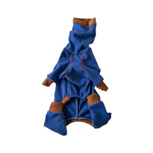 Thermal fleece dog four-legged coat for whippet greyhound winter warm blue pet apparel