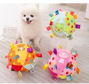 Pelota juguete peluche perro chillón cintas coloridas interactivo mascota cachorro mordedura