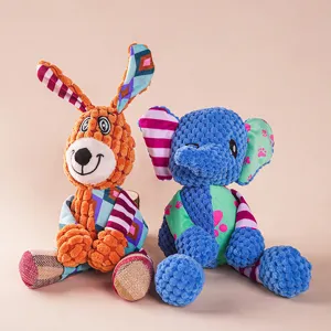 Cute squeaky plush dog toys, durable chew toys for teething, puppy interactive play items.