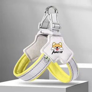 Reflecterend Anti-Trek Y-Type Hondentuig en Lijn Set Ademend Mesh Huisdier Borstband voor Kleine Middelgrote Honden