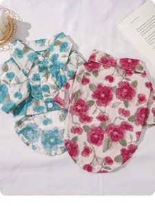 Floral pet shirt resort style dog clothes breathable summer puppy apparel comfortable outfit