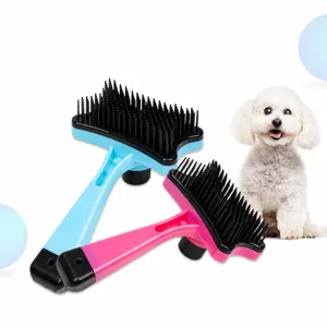 Pet Hair Removal Brush Self Cleaning Slicker Brush For Cats And Dogs One Button Shedding Massage Comb Pet Grooming Tool