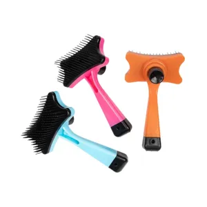 Pet Hair Removal Brush Self-Cleaning Slicker Brush for Cats and Dogs Daily Grooming Set