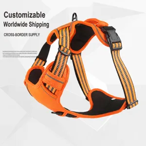 Harnais Gilet pour Chien en Tissu Oxford Réfléchissant Réglable Anti-Traction pour Chiens Moyens et Grands