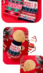 Festlicher Weihnachtspullover für Hunde aus warmem Strickstoff, gemütliche Wintermode im Detail.
