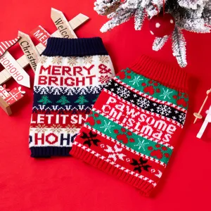Gemütlicher Weihnachts-Hundepullover, süße gestrickte Welpenkleidung für den Winterurlaub Hauptbild