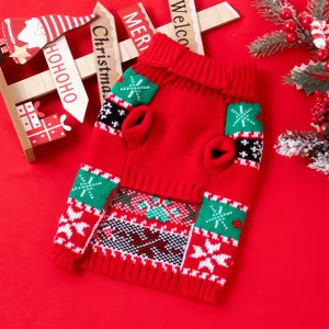 Weihnachten rot Haustier Hund Pullover Winter warm Strickwaren festliche Welpen Kleidung Top