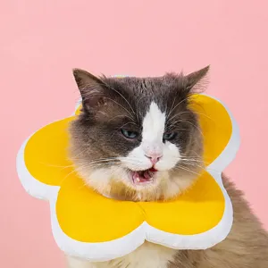 Waterproof Pet Elizabethan Collar Cute Sunflower Shape Soft Recovery Cone Anti-Licking Wound Healing Care For Cats Dogs