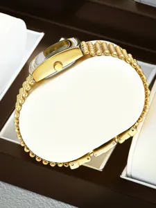 Gold women watch diamond bezel bead strap elegant quartz luxury fashion casual wristwatch
