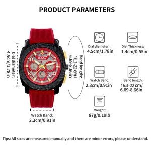 Yalalusi men's quartz watch with large dial, chronograph, date display, and sport style.