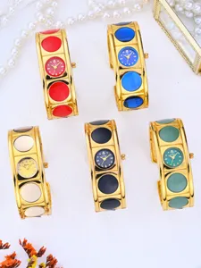 Yalalusi women's integrated bangle watch retro fashion quartz wristwatches multicolor