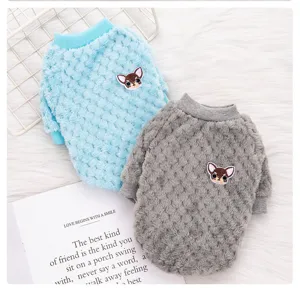 Warm fleece pet hoodie winter sweatshirt for small dogs and cats cute apparel soft clothes