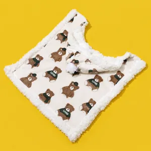 Warm winter pet cape and sleeping blanket for dogs and cats, thick fleece plush design.