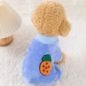Cute plush four-leg pet dog winter clothes warm fleece puppy sweatshirt apparel main view