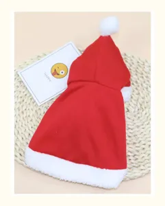 Pet Christmas Cloak Red Cat Dog Hooded Cape Cute Holiday Costume Winter Warm Festive Outfit