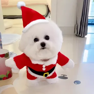 Cute Christmas dog costume for small dogs like Teddy and Bichon, festive holiday pet apparel wear