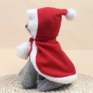 Christmas pet cape red and white hooded costume for cats and small dogs festive apparel