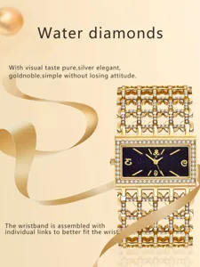 Luxus Damen Strass Uhr goldene Schleife Armband Quarz Uhr mit sternenklarem Zifferblatt