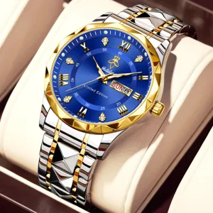Herren Business Quarzuhr Edelstahl Wasserdicht Großes Zifferblatt Armbanduhr Mit Kalender Datum Und Wochentagsanzeige